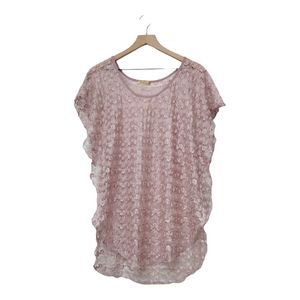 Lavish Lavender Lace Blouse or Swim Suit Cover Top Size XL